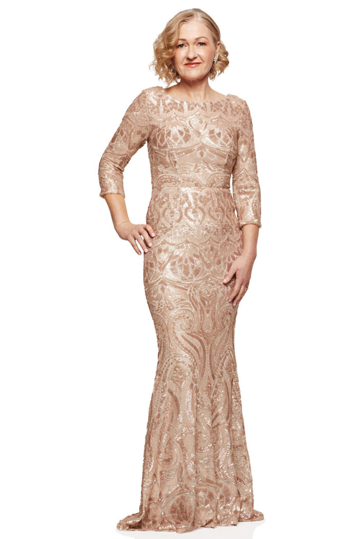 ROXY SEQUIN GOWN IN GOLD 2