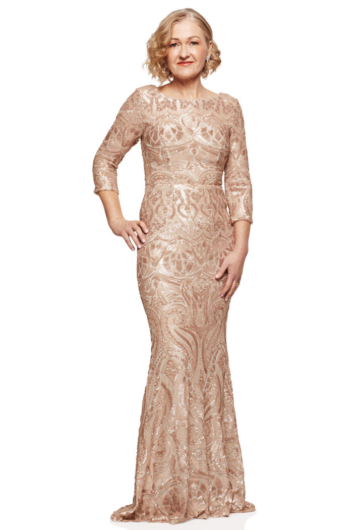 ROXY SEQUIN GOWN IN GOLD 3