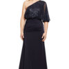COLLEEN ONE SHOULDER GOWN IN NAVY 1