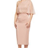 COLLEEN ONE SHOULDER MID LENGTH GOWN IN BLUSH 1