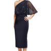 COLLEEN ONE SHOULDER MID LENGTH GOWN IN NAVY 2