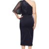 COLLEEN ONE SHOULDER MID LENGTH GOWN IN NAVY 3