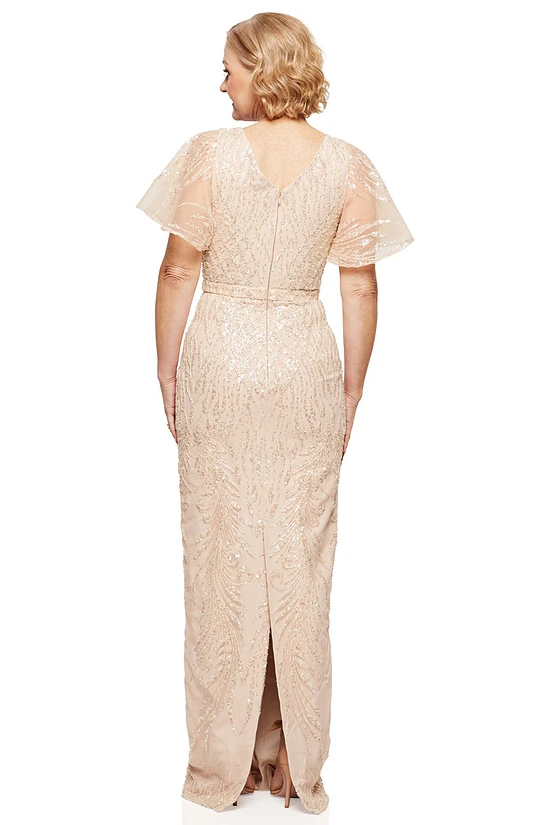 GEORGIA BEADED GOWN IN CHAMPAGNE 3