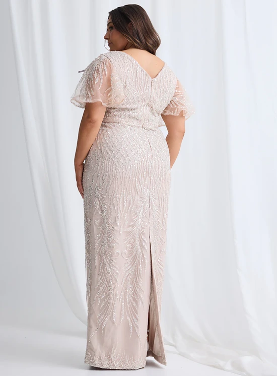 Georgia Beaded Dress Refined Sparkle with Elegant Movement in Champagne Mother of the Bride Dress