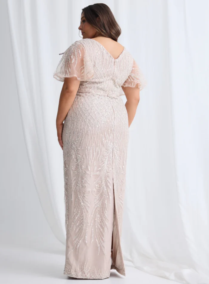 Georgia Beaded Dress Refined Sparkle with Elegant Movement in Champagne Mother of the Bride Dress