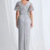 Georgia Beaded Dress Refined Sparkle with Elegant Movement in Silver Mother of the Groom Dress