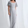 Georgia Beaded Dress Refined Sparkle with Elegant Movement in Silver Mother of the Groom Dress