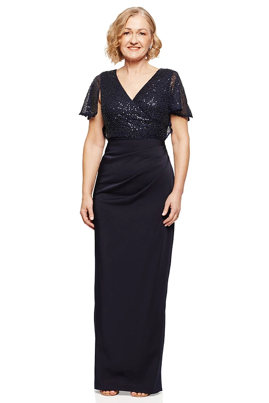 JOYCE PENCIL GOWN IN NAVY 1