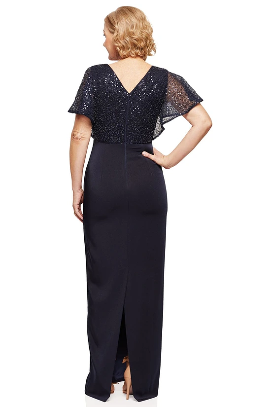 JOYCE PENCIL GOWN IN NAVY 3