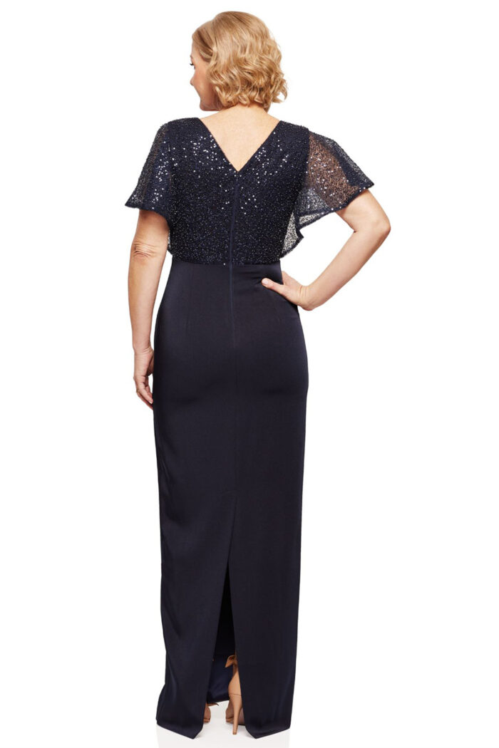 JOYCE PENCIL GOWN IN NAVY 3