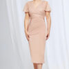 Joyce Beaded Mid Length Dress Soft Silhouette Detail in Blush Mother of the Bride Dress