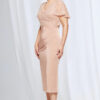 Joyce Beaded Mid Length Dress Soft Silhouette Detail in Blush Mother of the Bride Dress
