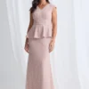 Kikki Beaded Gown Sculpted Elegance with Artful Detail in Blush Mother of the Groom Dress