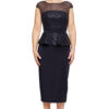 LEIA MIDI PEPLUM GOWN IN NAVY 1
