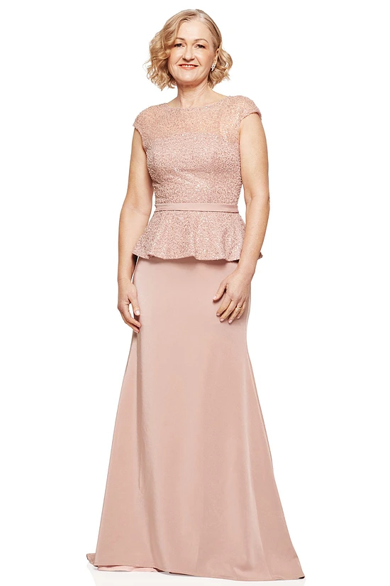 LEIA PEPLUM GOWN IN BLUSH 1