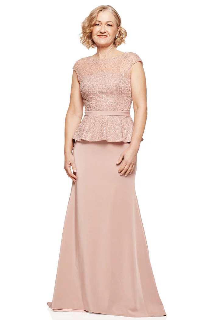 LEIA PEPLUM GOWN IN BLUSH 1