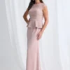 Leia Peplum Gown Graceful Beading with Refined Shape in Blush Mother of the Bride Dress