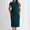 Phoebe Polished Cocktail Dress Elegance with Soft Structure in Teal Mother of the Groom Dress