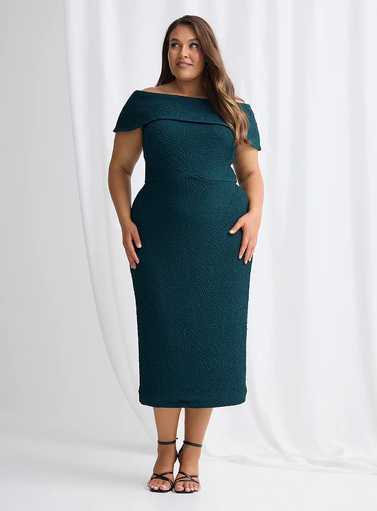 Phoebe Polished Cocktail Dress Elegance with Soft Structure in Teal Mother of the Groom Dress
