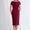 Phoebe Polished Cocktail Dress Elegance with Soft Structure in Wine Mother of the Groom Dress