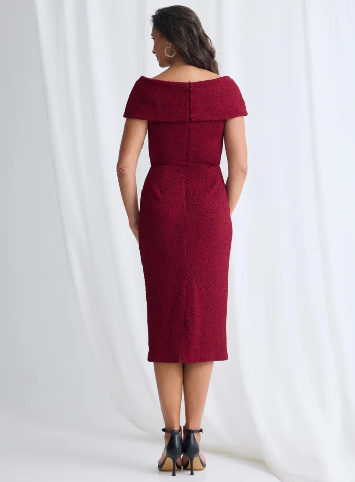 Phoebe Polished Cocktail Dress Elegance with Soft Structure in Wine Mother of the Groom Dress