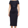 VERONICA OFF THE SHOULDER BEADED MID LENGTH GOWN IN NAVY 1