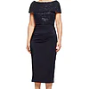 VERONICA OFF THE SHOULDER BEADED MID LENGTH GOWN IN NAVY 1