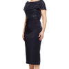 VERONICA OFF THE SHOULDER BEADED MID LENGTH GOWN IN NAVY 2