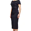 VERONICA OFF THE SHOULDER BEADED MID LENGTH GOWN IN NAVY 2