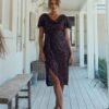 Yolanda Sequin Cocktail Gown by Tania Olsen - Plum