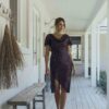 Yolanda Sequin Cocktail Gown by Tania Olsen - Plum