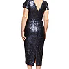 ANGIE TRELLIS LANE SEQUIN MIDI GOWN IN NAVY BLUE