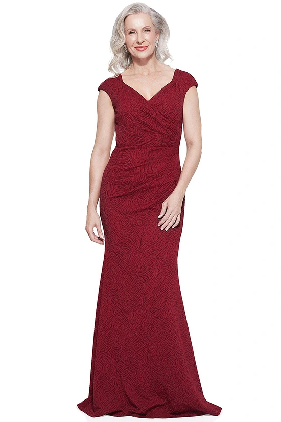BAILEY GOWN BY TRELLIS LANE IN WINE RED