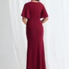 Catherine Gown Timeless Elegance with Contemporary Detail in Wine Mother of the Bride Dress