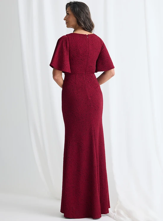 Catherine Gown Timeless Elegance with Contemporary Detail in Wine Mother of the Bride Dress