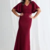 Catherine Gown Timeless Elegance with Contemporary Detail in Wine Mother of the Bride Dress