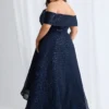Rosita Dress Soft Sparkle with Elegant Movement in Navy Mother of the Bride Dress