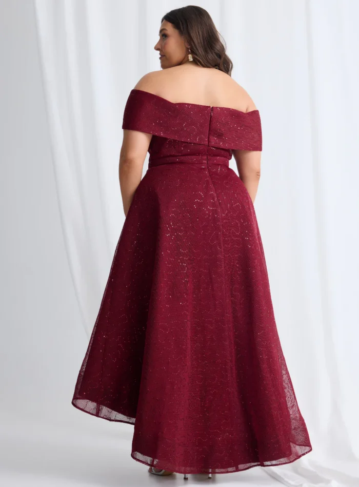 Rosita Dress Soft Sparkle with Elegant Movement in Wine Mother of the Bride Dress