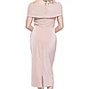 VERONICA OFF THE SHOULDER BEADED MID LENGTH GOWN BLUSH
