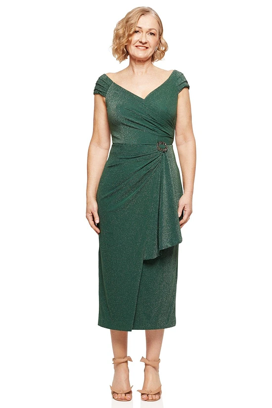 CONNIE MIDI GOWN IN EMERALD