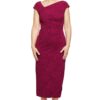 FAY ASYMMETRICAL MIDI GOWN IN WINE