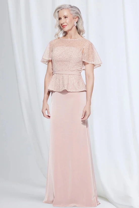 Francesca Beaded Dress Delicate Detail in Blush Mother of the Groom Dress