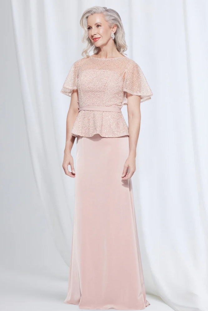 Francesca Beaded Dress Delicate Detail in Blush Mother of the Groom Dress