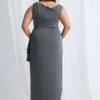 Jannie Dress Timeless Elegance with a Modern Edge in Charcoal Mother of the Bride Dress