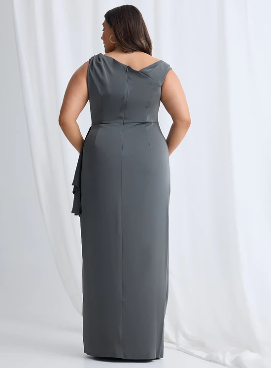 Jannie Dress Timeless Elegance with a Modern Edge in Charcoal Mother of the Bride Dress