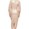 Lidia Sequin Cocktail Midi Gown by Trellis Lane in Champagne