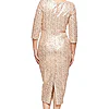 Lidia Sequin Cocktail Midi Gown by Trellis Lane in Champagne