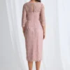 Lotta Sequin Cocktail Midi Gown in Blush Mother of the Bride Dress