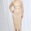 Lotta Sequin Cocktail Midi Gown in Champagne Mother of the Bride Dress