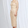 Lotta Sequin Cocktail Midi Gown in Champagne Mother of the Bride Dress